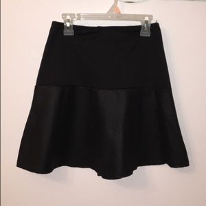 Black mini flare skirt